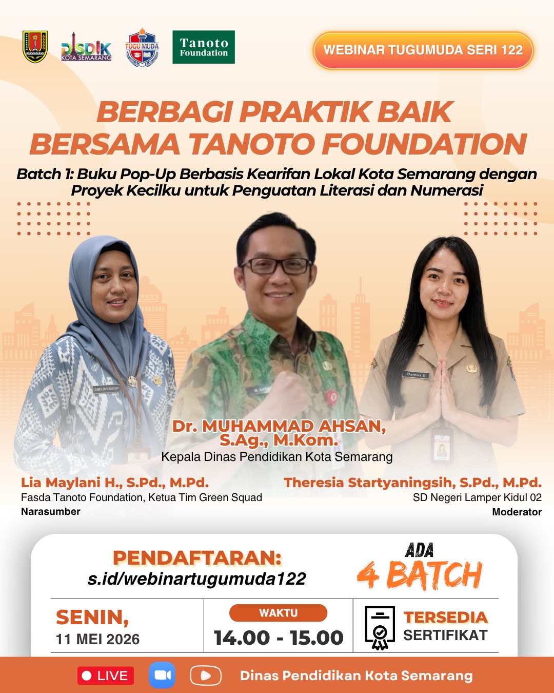 WEBINAR KOMBEL TUGUMUDA SERI KE-122 spesial bersama Tanoto Foundation batch 1